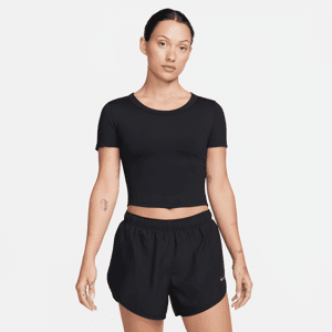 Kort Nike One Fitted Dri-FIT-top med korte ærmer til kvinder - sort sort XS (EU 32-34)