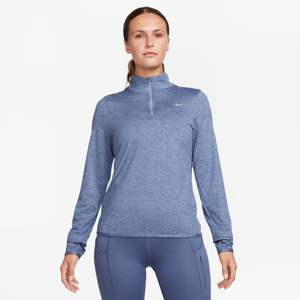 Nike Swift Element-løbetop med UV-beskyttelse og 1/4 lynlås til kvinder - blå blå S (EU 36-38)