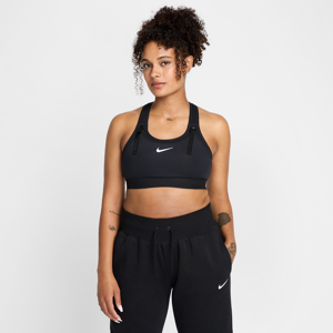 Nike (M) Swoosh-sports-bh til amning og kompatibel med bærbare brystpumper til kvinder (Maternity) - sort sort L