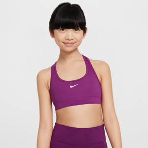 Nike Swoosh-sports-bh til større børn (piger) - lilla lilla M