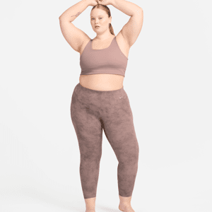 Nike Zenvy Tie-Dye-leggings i 7/8-længde med høj talje og let støtte til kvinder (plus size) - lilla lilla 2X