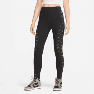 Nike Air-leggings i fuld længde med høj talje til kvinder - sort sort L (EU 44-46)