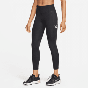 Nike Fast-7/8-løbeleggings med mellemhøj talje og lommer til kvinder - sort sort S (EU 36-38)
