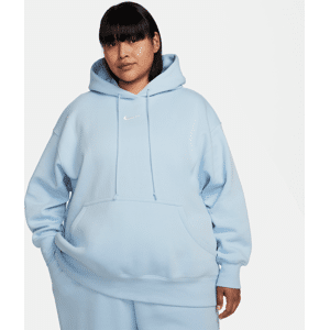 Oversized Nike Sportswear Phoenix Fleece-pullover-hættetrøje til kvinder (plus size) - blå blå 2X