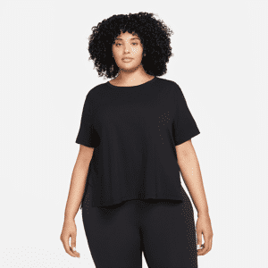 Nike Yoga Dri-FIT-top til kvinder (plus size) - sort sort 1X