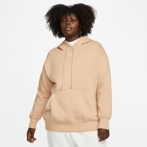 Oversized Nike Sportswear Phoenix Fleece-pullover-hættetrøje til kvinder (plus size) - brun brun 2X