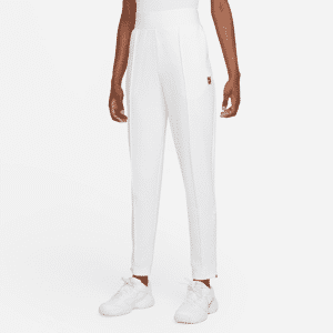 Maskinstrikkede NikeCourt Dri-FIT-tennisbukser til kvinder - hvid hvid XL (EU 48-50)