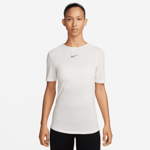 Kortærmet Nike Swift Wool Dri-FIT-løbetop til kvinder - hvid hvid XS (EU 32-34)