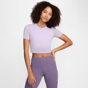 Kort, slank Nike Sportswear Essential-T-shirt til kvinder - lilla lilla XS (EU 32-34)