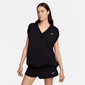 Overdimensioneret Nike Sportswear Phoenix Fleece-vest til kvinder - sort sort L (EU 44-46)