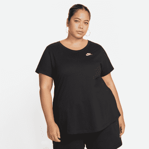 Nike Sportswear Club Essentials-T-shirt til kvinder (plus size) - sort sort 1X