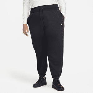 Overdimensionerede Nike Sportswear Phoenix Fleece-sweatpants med høj talje til kvinder (plus size) - sort sort 2X
