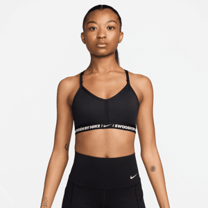 Nike Indy-sports-bh med V-hals, indlæg og let støtte til kvinder - sort sort XS