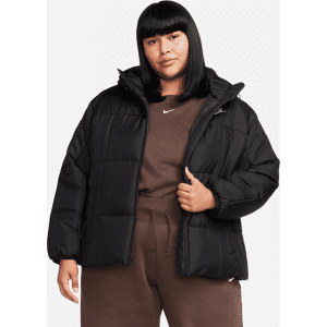 Nike Sportswear Essential Therma-FIT-dynejakke til kvinder (plus size) - sort sort 2X