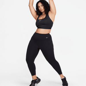 Nike Universa 7/8-leggings med medium støtte, høj talje og lommer til kvinder (plus size) - sort sort 4X