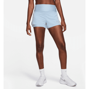 Nike Dri-FIT Swift-2-i-1-løbeshorts (7,5 cm) med mellemhøj talje og lommer til kvinder - blå blå L (EU 44-46)