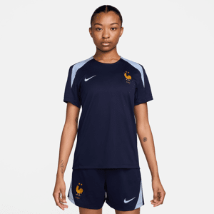 Maskinstrikket FFF Strike Nike Dri-FIT-fodboldtrøje med korte ærmer til kvinder - blå blå M (EU 40-42)