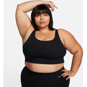 Nike Zenvy Rib Longline-sports-bh med let støtte og uden indlæg (plus size) - sort sort 3X