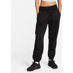 Oversized Nike Sportswear Phoenix-sweatpants i fleece med print til kvinder - sort sort L (EU 44-46)