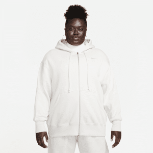 Oversized Nike Sportswear Phoenix Fleece-pullover-hættetrøje med fuld lynlås til kvinder (plus size) - brun brun 2X