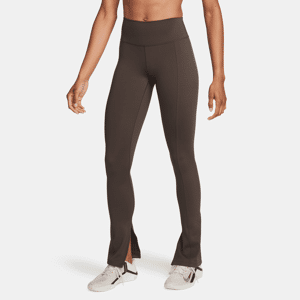 Nike One-leggings i fuld længde med høj talje og slitsøm til kvinder - brun brun S (EU 36-38)