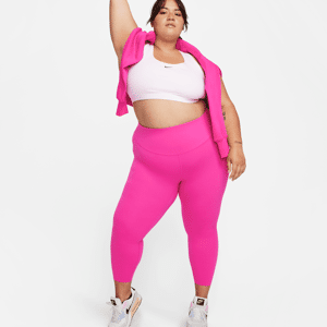 Nike Zenvy-leggings i 7/8-længde med høj talje og let støtte til kvinder (plus size) - Pink Pink 4X