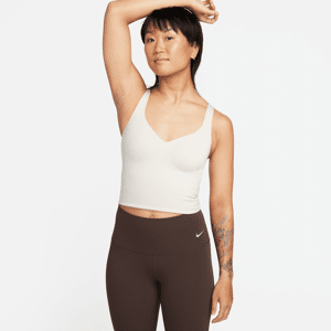 Nike Alate-sports-bh-tanktop med medikum støtte og indlæg til kvinder - brun brun S