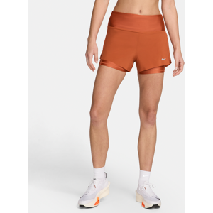 Nike Dri-FIT Swift-2-i-1-løbeshorts (7,5 cm) med mellemhøj talje og lommer til kvinder - Orange Orange L (EU 44-46)