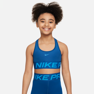 Nike Pro Swoosh-sports-bh til piger - blå blå S