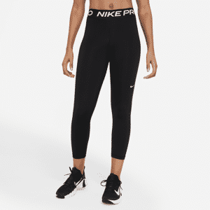 Korte Nike Pro-leggings med mellemhøj talje og meshpanel til kvinder - sort sort S (EU 36-38)
