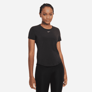 Kortærmet Nike Dri-FIT UV One Luxe-trøje i standardpasform til kvinder - sort sort S (EU 36-38)