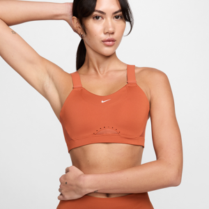 Justerbar Nike Alpha-sports-bh med højt støtteniveau og indlæg til kvinder - Orange Orange 1X (C-E)