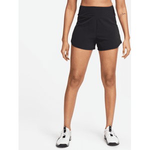 Nike Bliss Dri-FIT-fitnessshorts med indershorts (8 cm) med høj talje til kvinder - sort sort XL (EU 48-50)