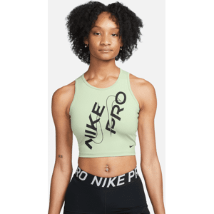 Nike Pro Dri-FIT-tanktop i kort snit til kvinder - grøn grøn XL (EU 48-50)