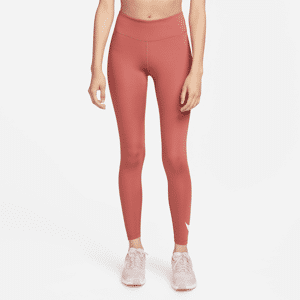 Nike Swoosh Run-løbeleggings i 7/8-længde med mellemhøj talje til kvinder - rød rød XS (EU 32-34)