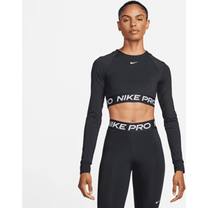 Kort Nike Pro Dri-FIT-top med lange ærmer til kvinder - sort sort XL (EU 48-50)