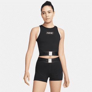 Nike Pro Dri-FIT-crop tanktop med grafik til kvinder - sort sort XL (EU 48-50)