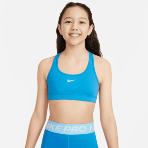 Nike Swoosh-sports-bh til større børn (piger) - blå blå XL
