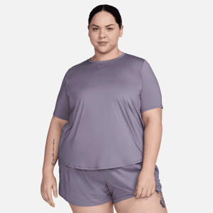 Kortærmet Nike One Classic Dri-FIT-trøje (plus size) til kvinder - lilla lilla 2X