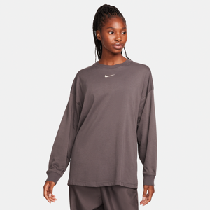 Langærmet Nike Sportswear-T-shirt til kvinder - brun brun XS (EU 32-34)