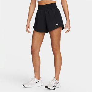 Højtaljede Nike One-Dri-FIT-2-in-1-shorts (7,5 cm) til kvinder - sort sort S (EU 36-38)