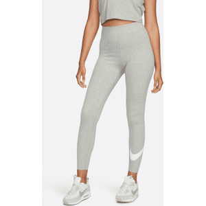 Højtaljede Nike Sportswear Classics-leggings med grafik til kvinder - grå grå S (EU 36-38)