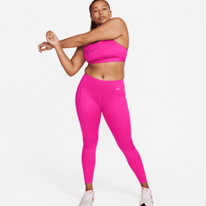 Nike Go-7/8-leggings med højt støtteniveau, mellemhøj talje og lommer til kvinder - Pink Pink L (EU 44-46)