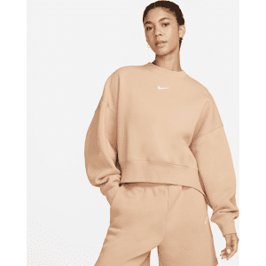 Oversized Nike Sportswear Phoenix Fleece-sweatshirt med rund hals til kvinder - brun brun L (EU 44-46)