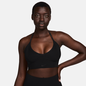 Maskinstrikket Nike Sportswear Chill-bh i rib uden indlæg og med let støtte til kvinder - sort sort S