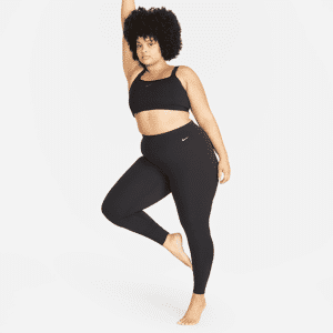 Nike Zenvy-leggings i fuld længde (plus size) med let støtte og høj talje til kvinder - sort sort 2X