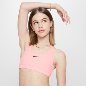 Nike Swoosh-sports-bh til større børn (piger) - Pink Pink S