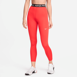 Nike Pro-7/8-leggings med høj talje og meshpanel til kvinder - rød rød XS (EU 32-34)