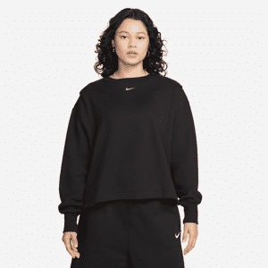 Overdimensioneret Nike Sportswear Modern Fleece-sweatshirt i french terry med rund hals til kvinder - sort sort S (EU 36-38)