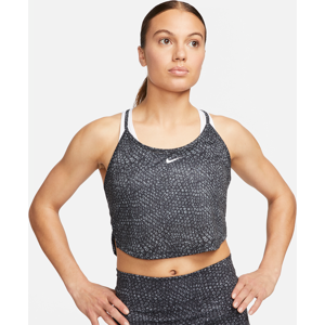 Nike Dri-FIT One-ttanktop med print og kort snit til kvinder - sort sort L (EU 44-46)